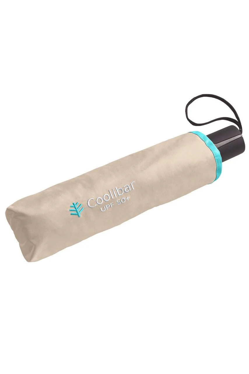 42 Inch Sodalis Travel Umbrella | Gold/Aqua Metallic - Image 3