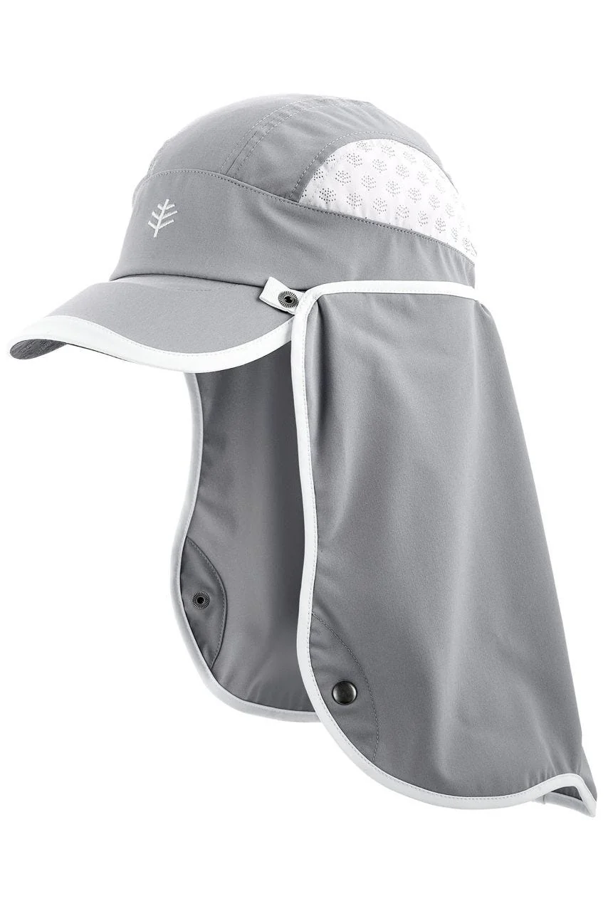 Agility Sports Cap with Removable Neck Drape | Steel Grey/White - Image 8