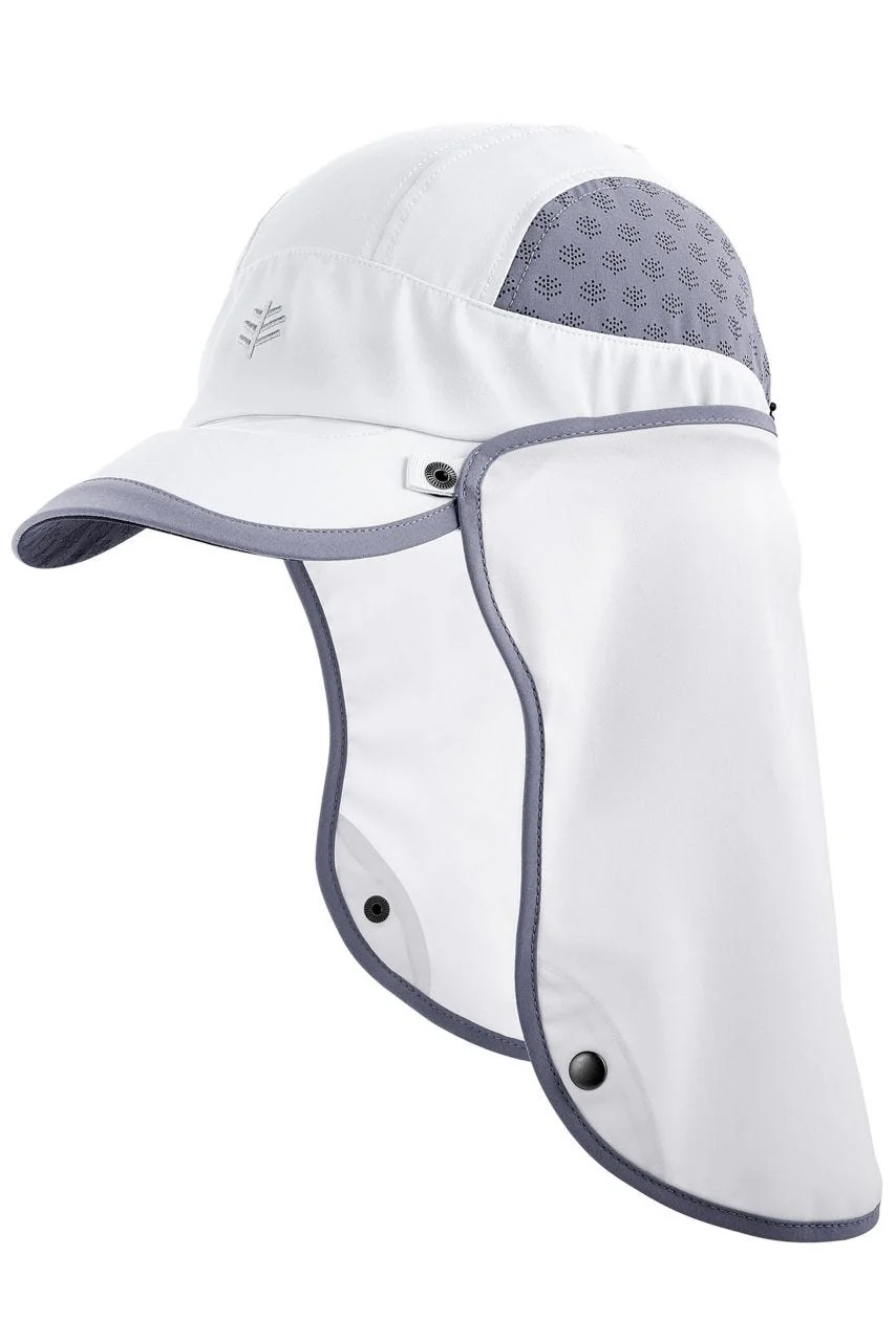 Agility Sports Cap with Removable Neck Drape | White/Steel Grey - Image 10