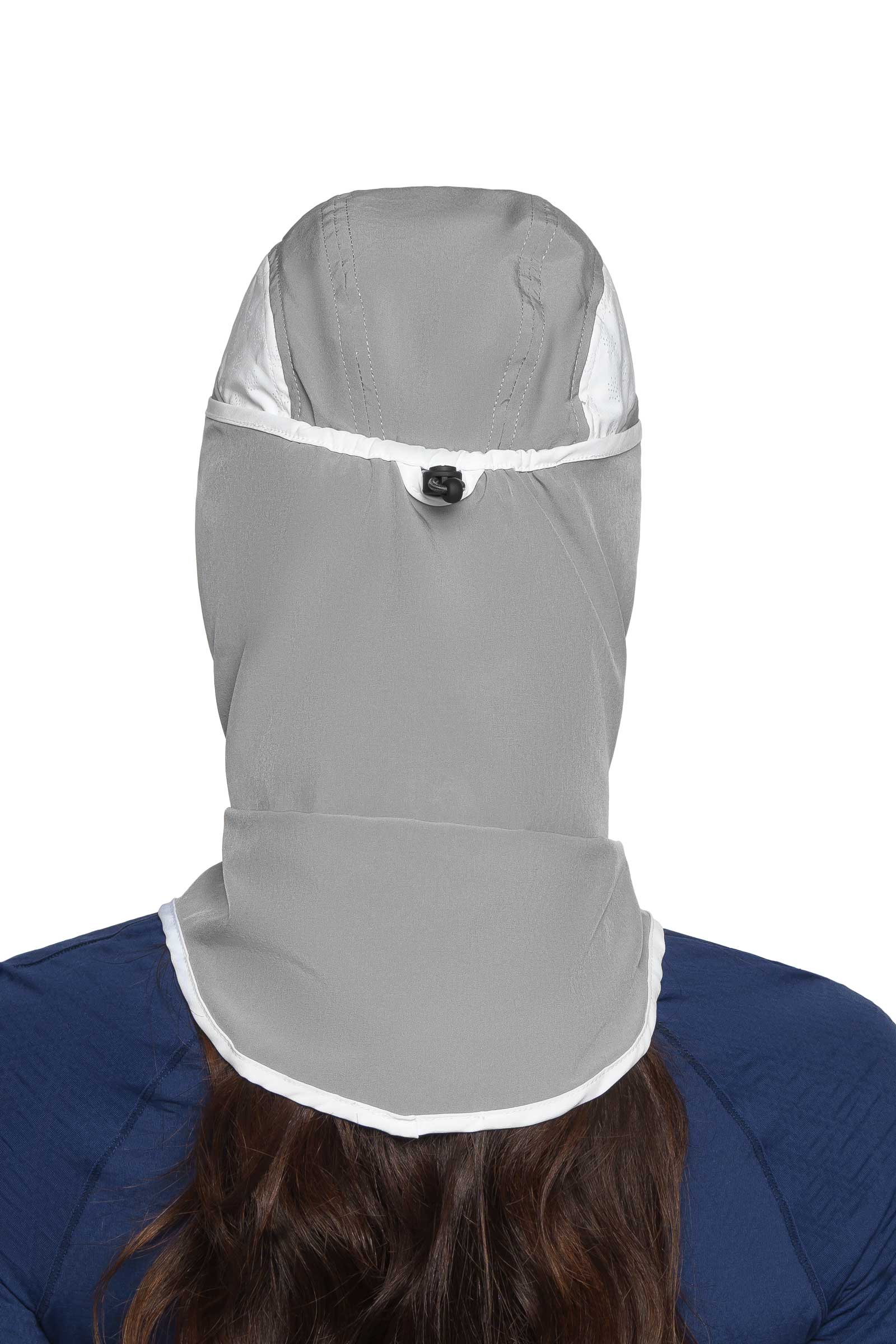Agility Sports Cap with Removable Neck Drape | Steel Grey/White - Image 3