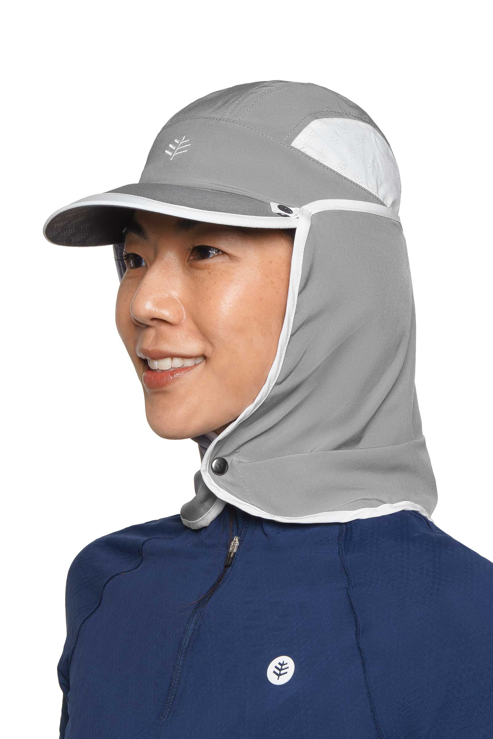 Agility Sports Cap with Removable Neck Drape | Steel Grey/White - Image 4