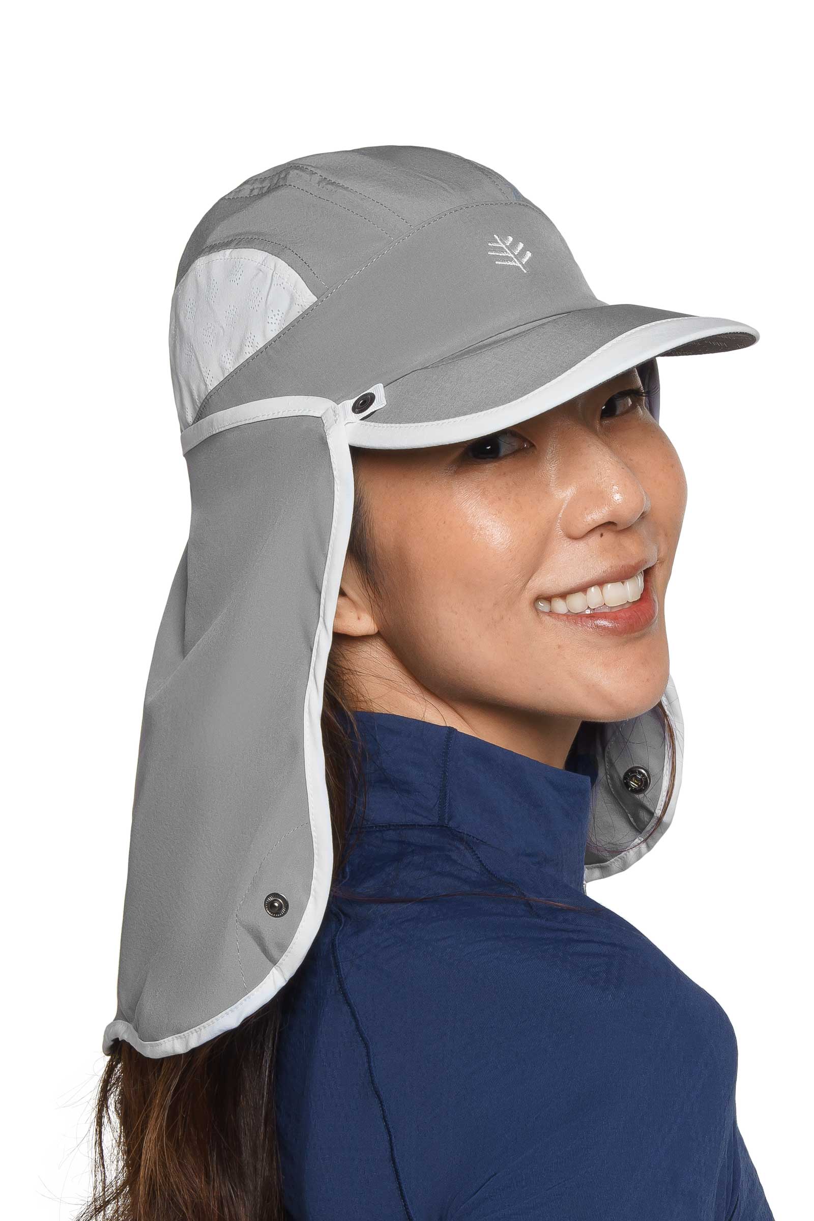 Agility Sports Cap with Removable Neck Drape | Steel Grey/White - Image 6