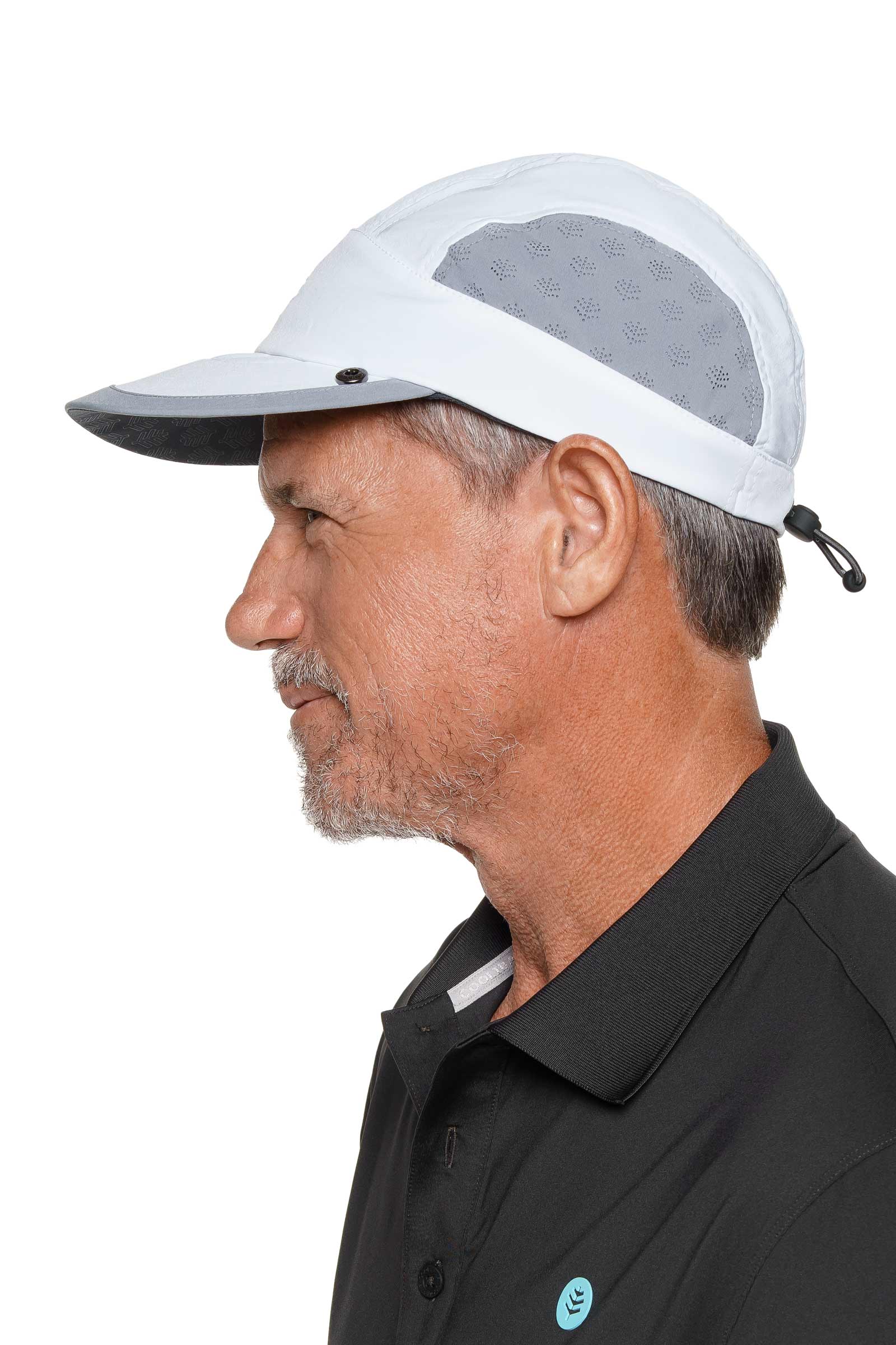 Agility Sports Cap with Removable Neck Drape | White/Steel Grey - Image 8