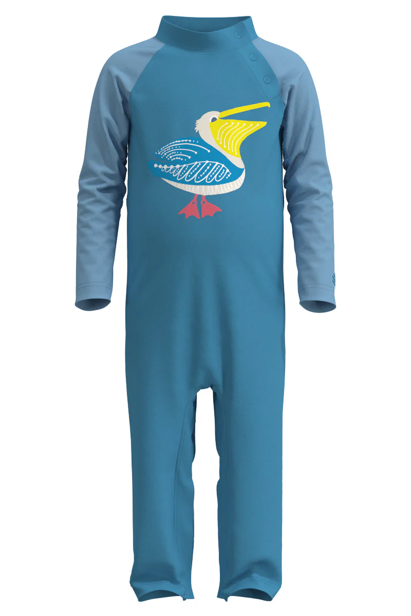 Baby Beach One-Piece Swimsuit | Malibu Blue Happy Pelican - Image 3