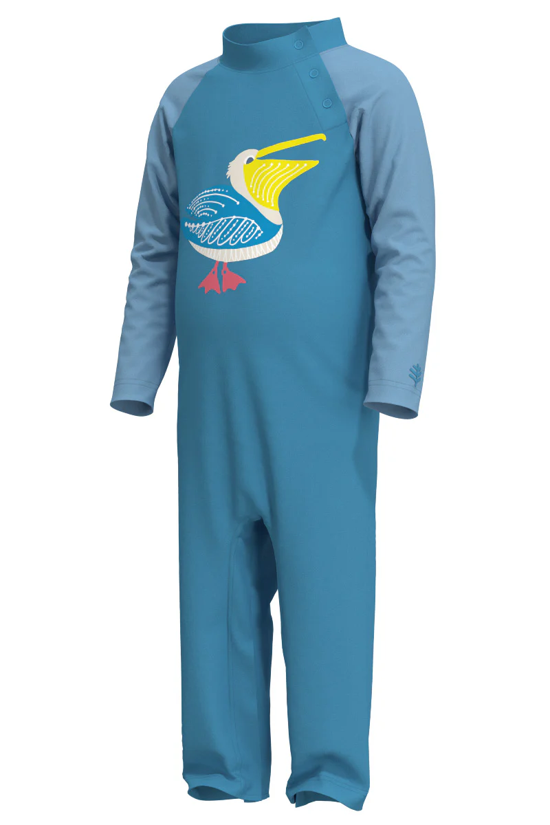 Baby Beach One-Piece Swimsuit | Malibu Blue Happy Pelican - Image 4