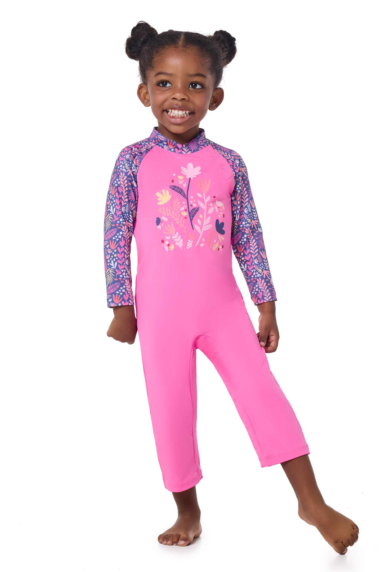 Baby Beach One-Piece Swimsuit | Tulip Pink Blooming Forest - Image 2
