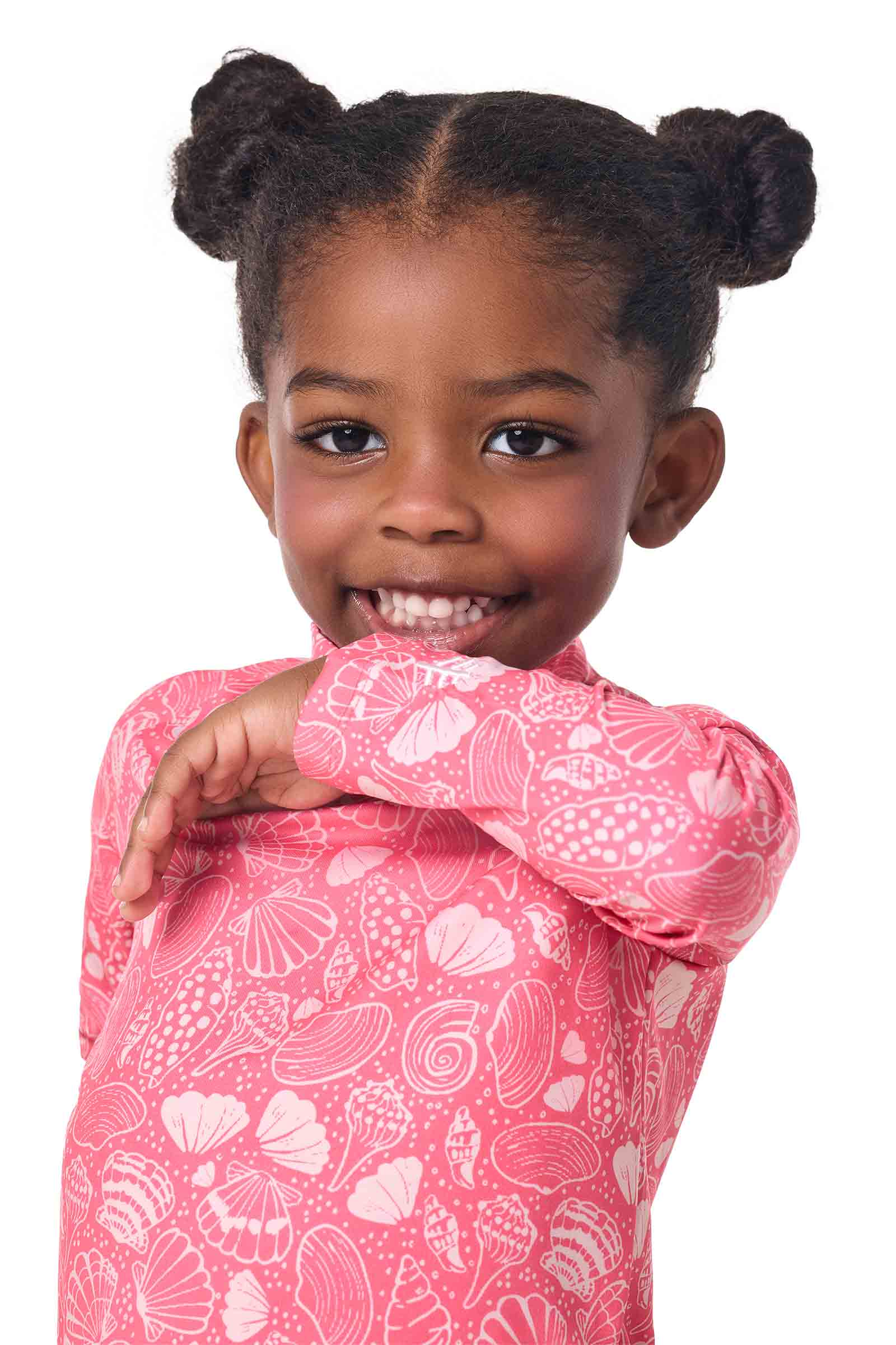 Baby Guppy Ruffle Rash Guard Set | Sunkist Coral Shell Dream - Image 4
