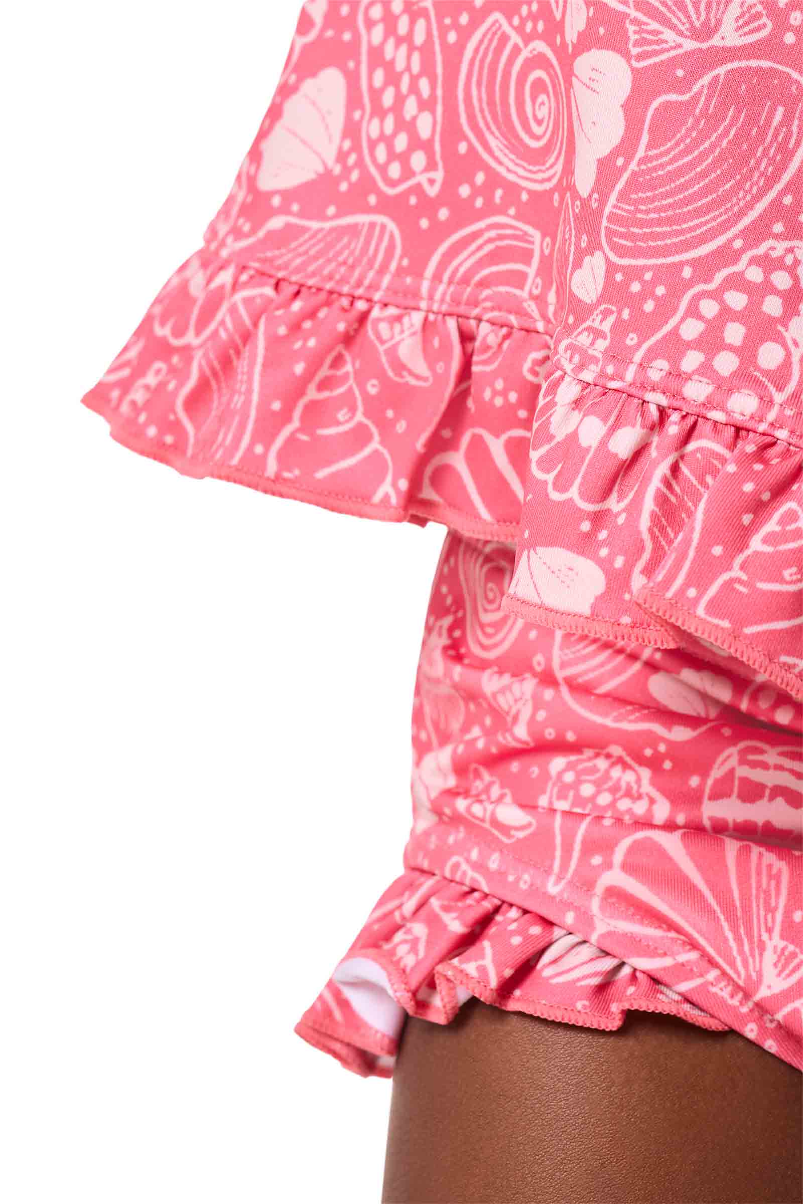 Baby Guppy Ruffle Rash Guard Set | Sunkist Coral Shell Dream - Image 5