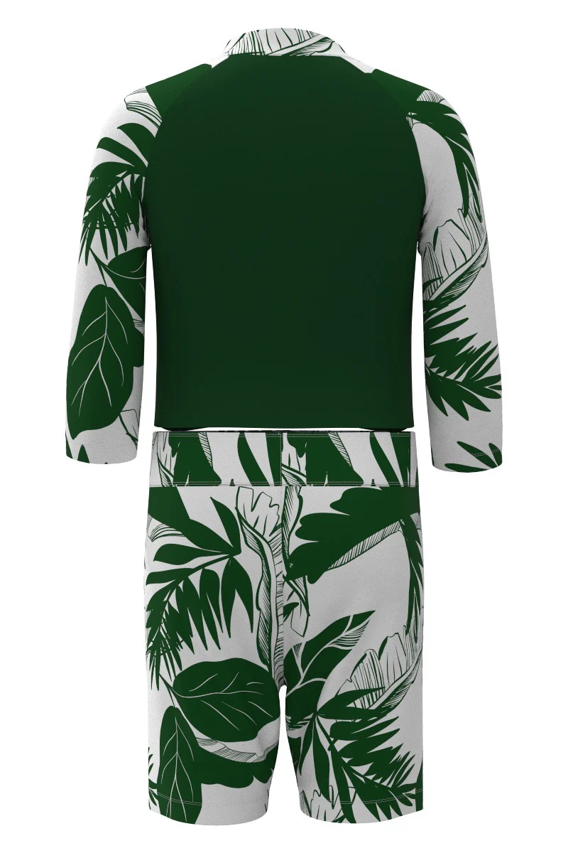 Baby Island Rash Guard Set | Eden Green Colorblock - Image 3