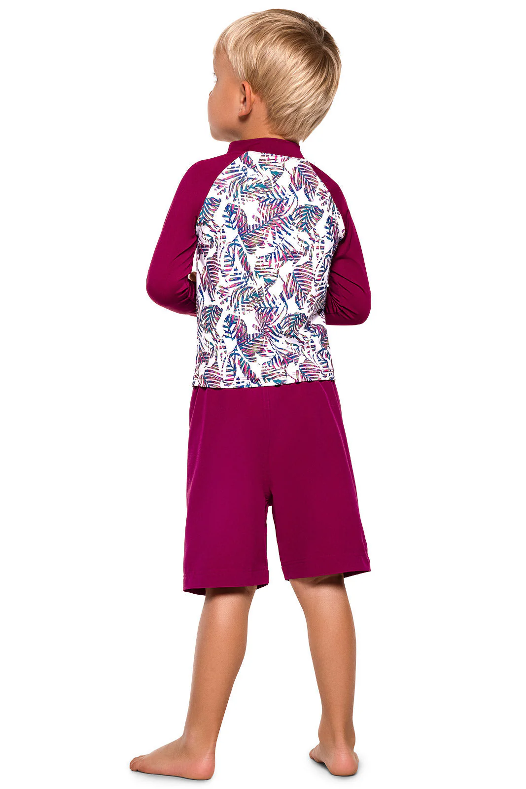 Baby Island Rash Guard Set | Red Beach Leaves - Image 2