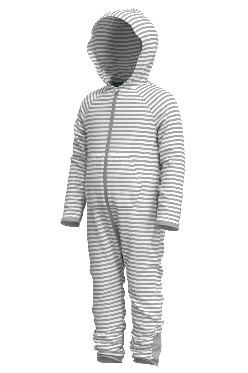 Baby LumaLeo Full-Coverage Bodysuit | Grey/White - Image 4