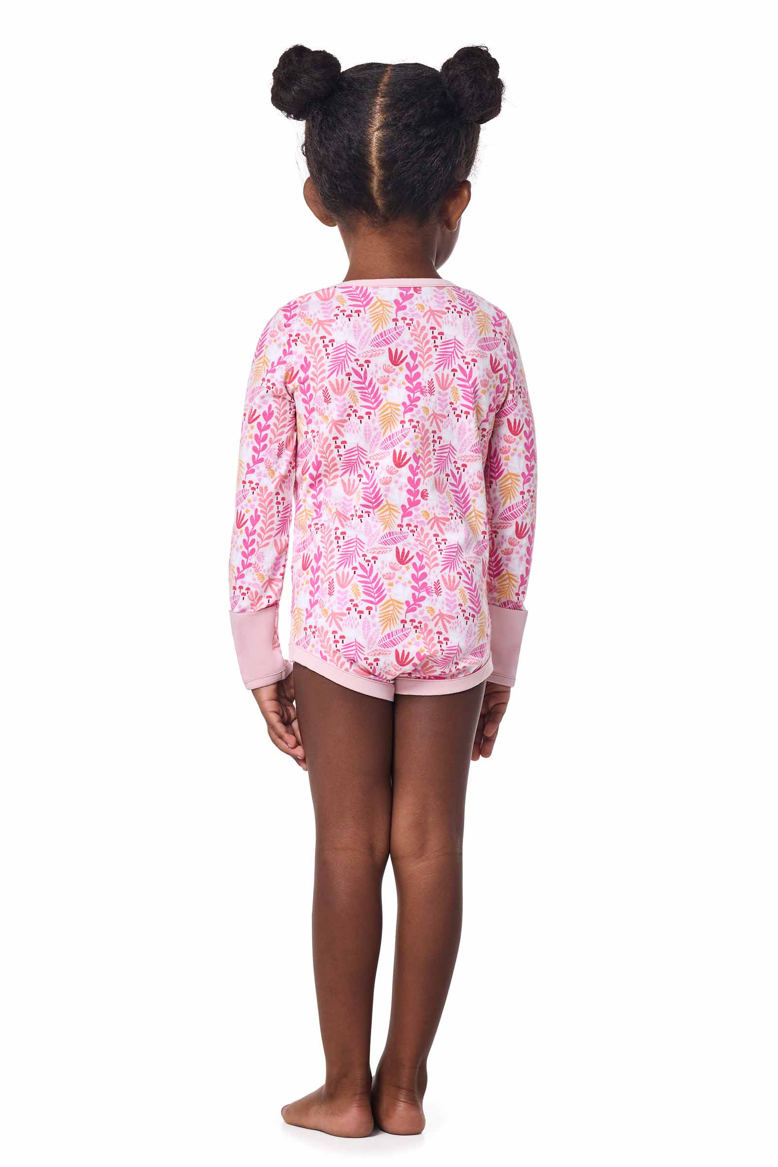 Baby LumaLeo Bodysuit | Soft Pink Blooming Forest - Image 3
