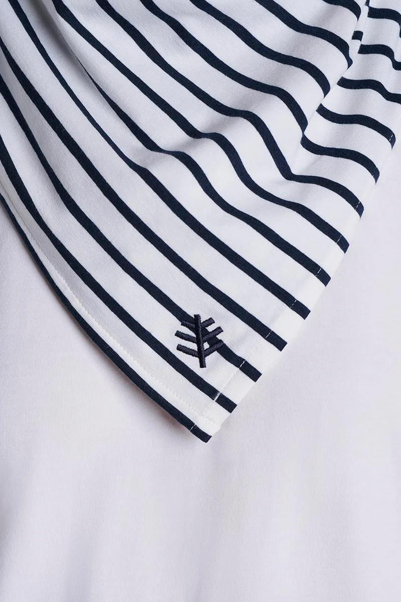 Unisex Sanibel Everyday Beach Bandana | White/Navy Stripe - Image 8