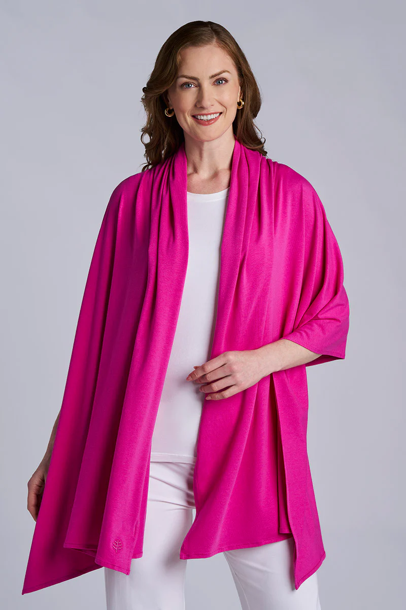Women's Sanibel Everyday Beach Shawl | Fuchsia - Image 3