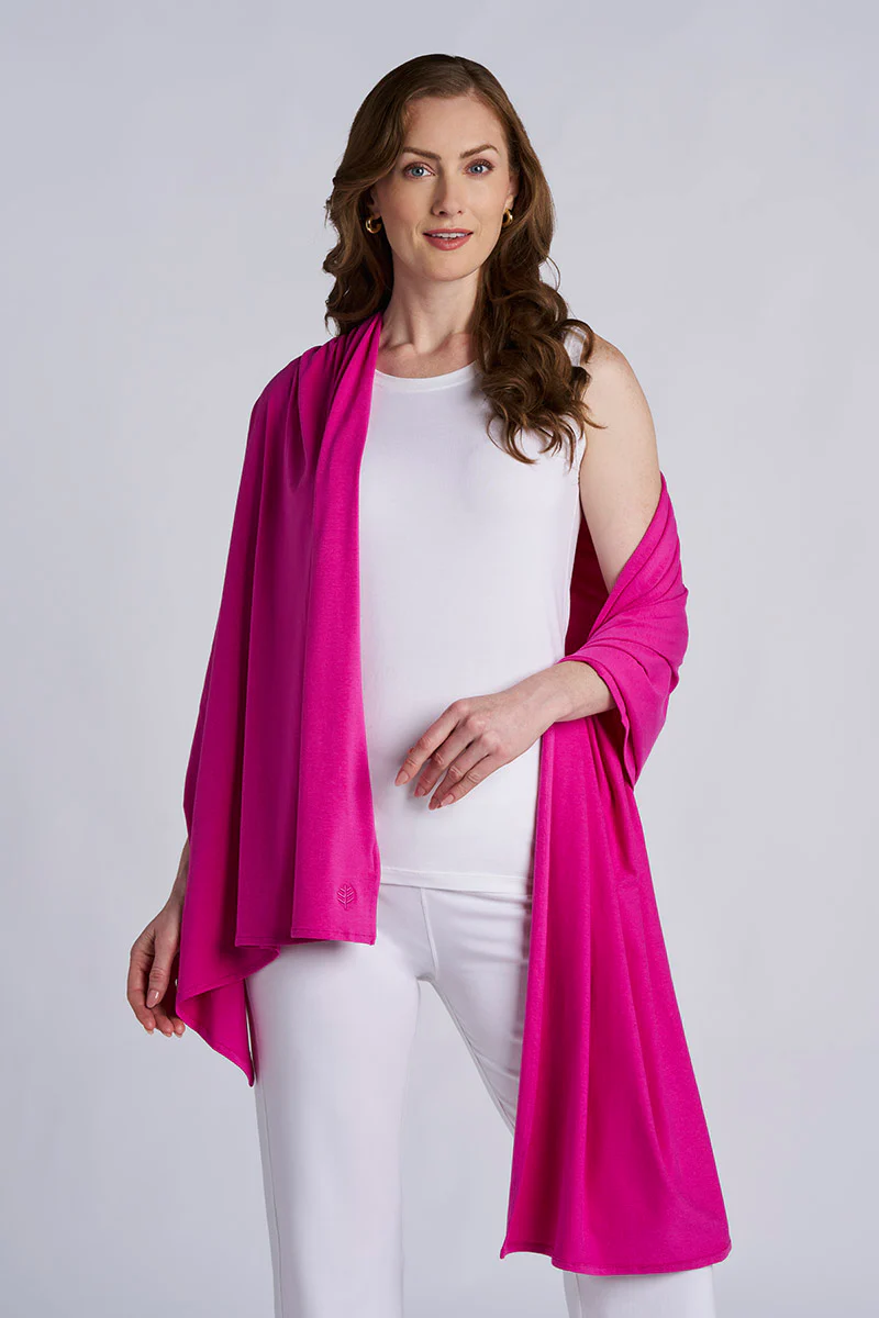 Women's Sanibel Everyday Beach Shawl | Fuchsia - Image 4