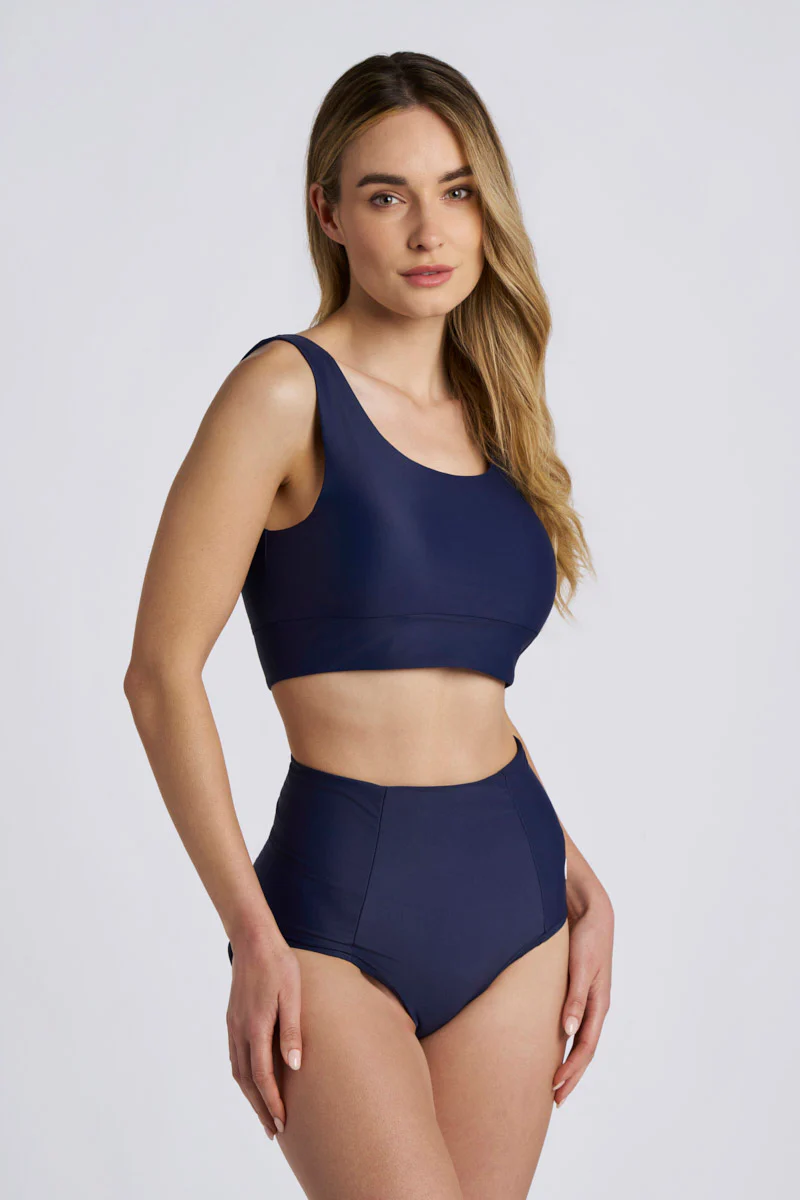 Women's Spring Garden Bikini Swim Crop Top | Navy - Image 2