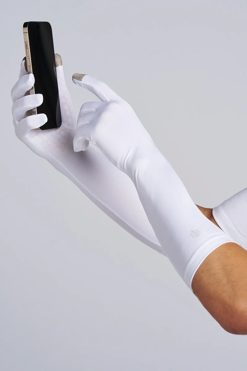 Bona Mid-Length Gloves with Touchscreen Tips | White - Image 3