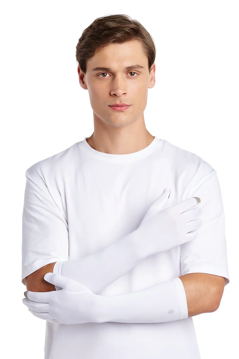 Bona Mid-Length Gloves with Touchscreen Tips | White - Image 4