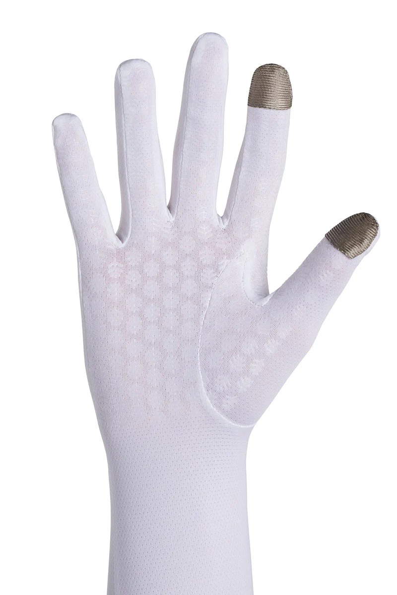 Bona Mid-Length Gloves with Touchscreen Tips | White - Image 6
