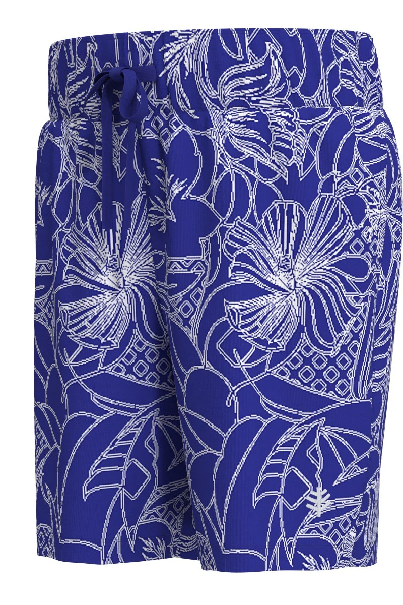 Boy's Island Swim Trunks | Cobalt Maui Floral - Image 2
