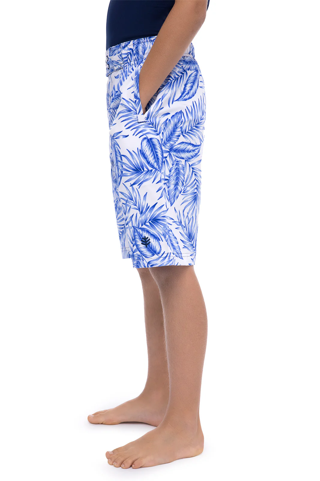 Boy's Island Swim Trunks | White Ohana Palm - Image 3
