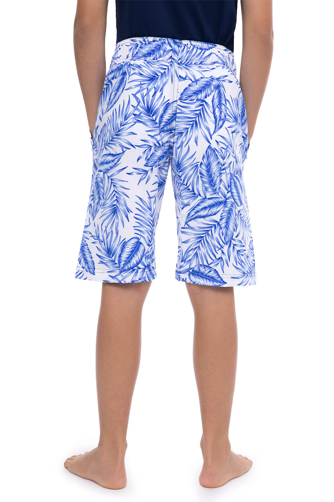 Boy's Island Swim Trunks | White Ohana Palm - Image 4