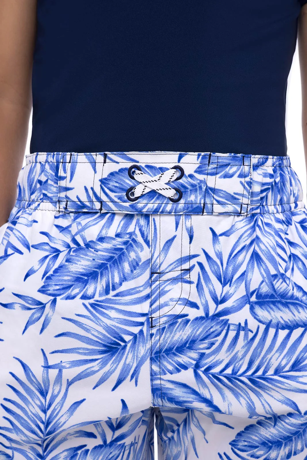Boy's Island Swim Trunks | White Ohana Palm - Image 5