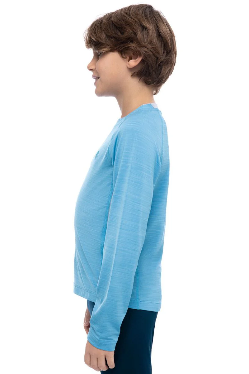 Boy's Ultimate Rash Guard | Malibu Blue Line Texture - Image 4
