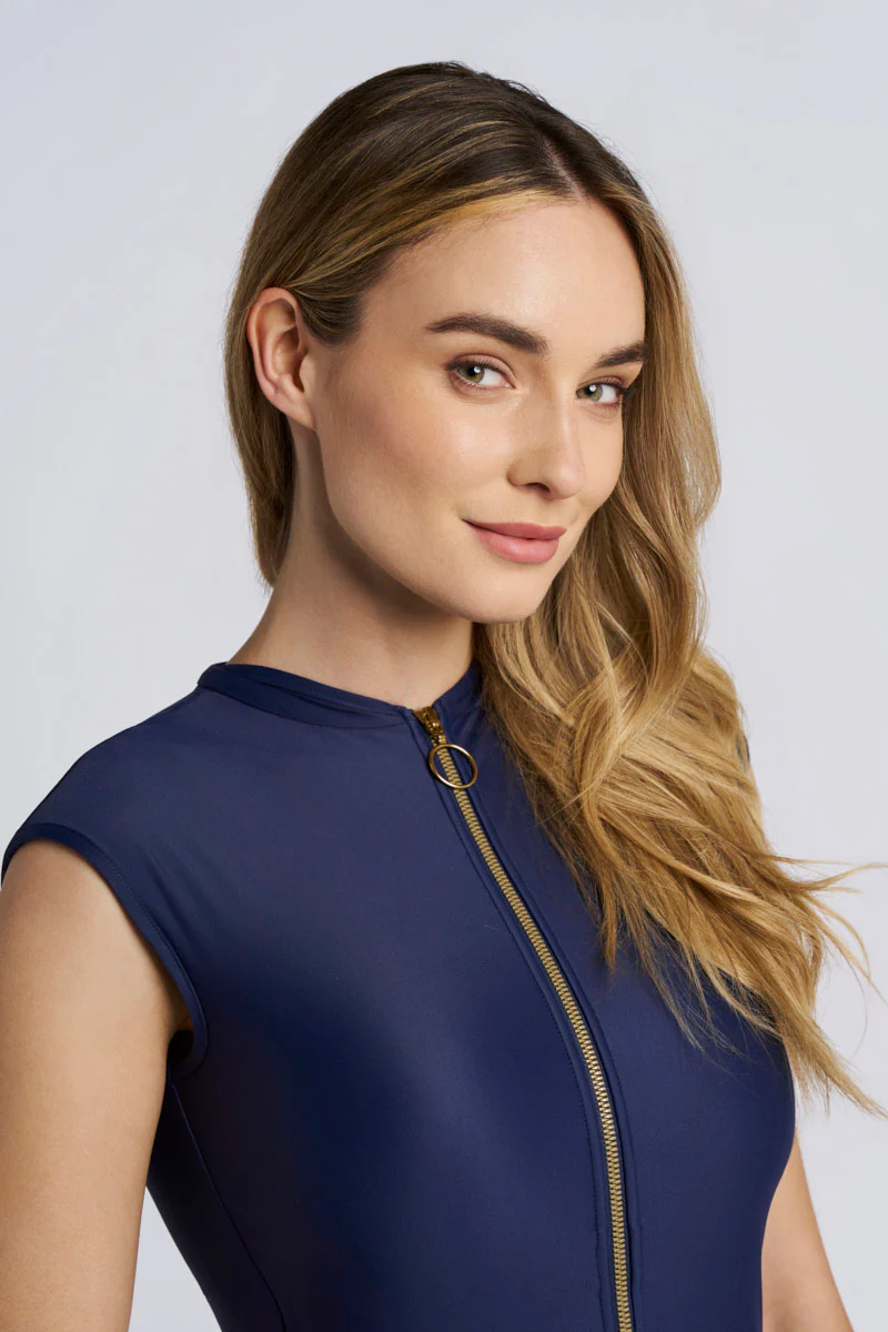 Women's Sweetwater Cap Sleeve Swimsuit | Navy - Image 6
