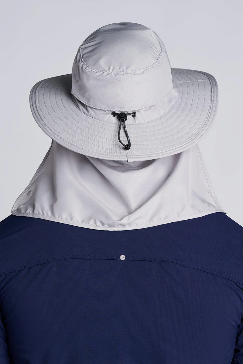 Floating Boating Hat with Neck Drape | Light Grey - Image 5