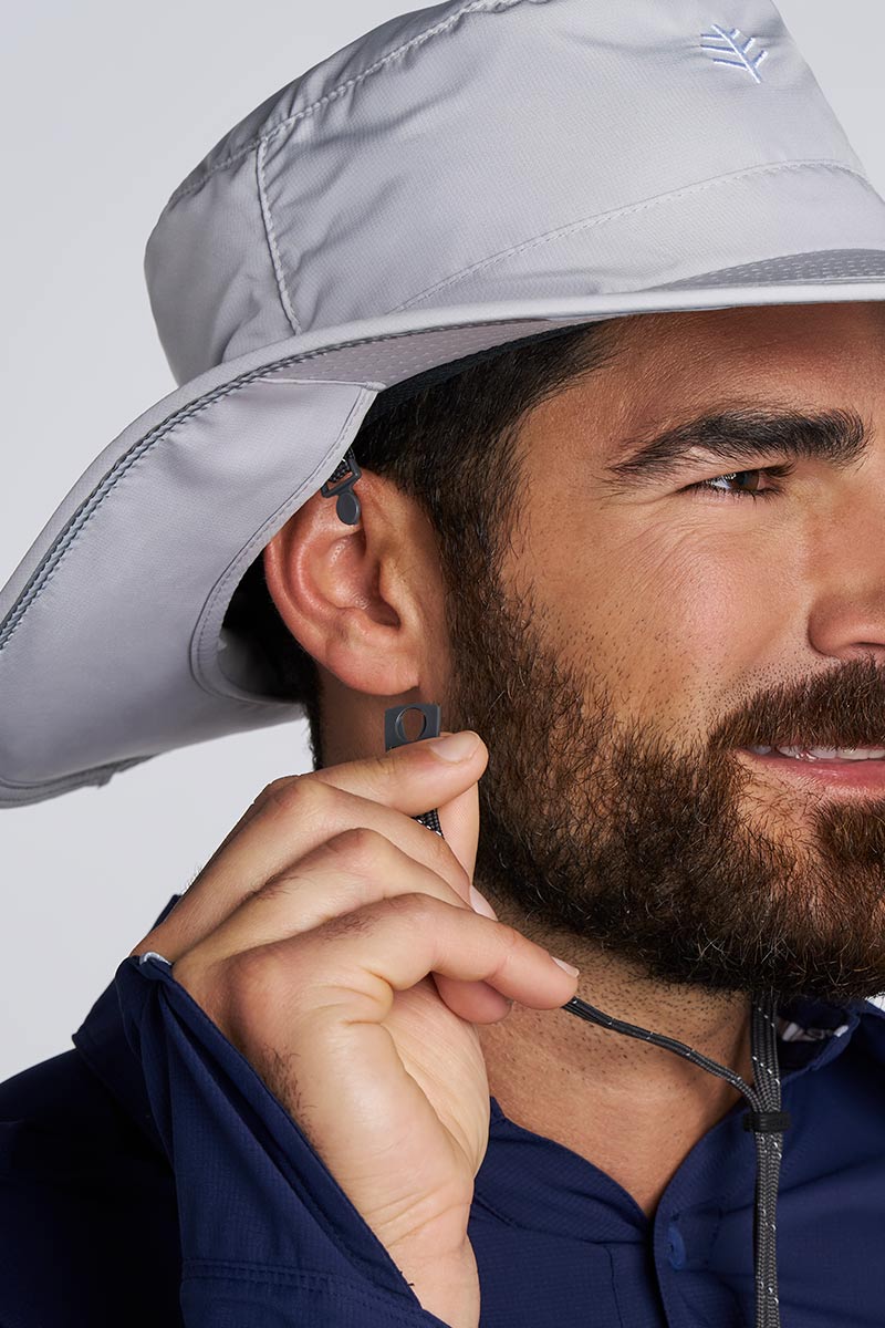 Floating Boating Hat with Neck Drape | Light Grey - Image 7