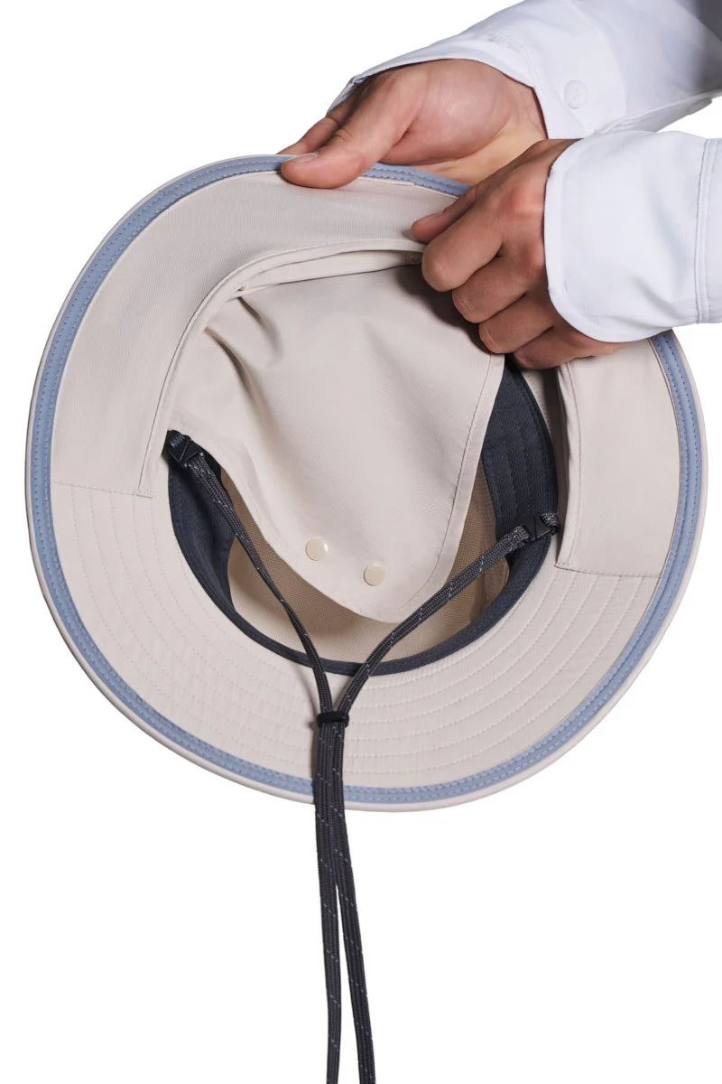 Floating Boating Hat with Neck Drape | Stone - Image 10