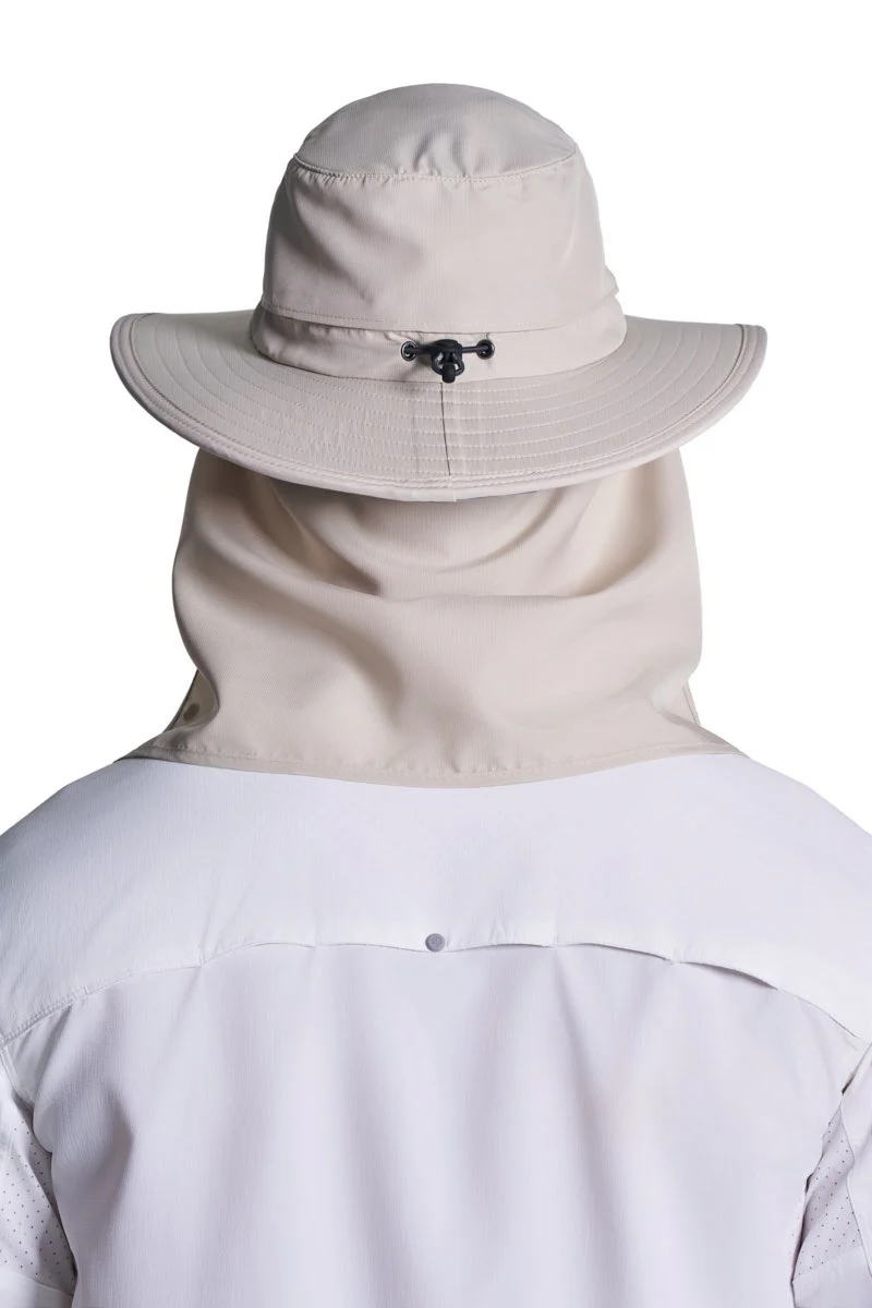 Floating Boating Hat with Neck Drape | Stone - Image 4