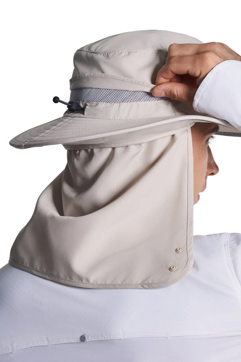 Floating Boating Hat with Neck Drape | Stone - Image 5