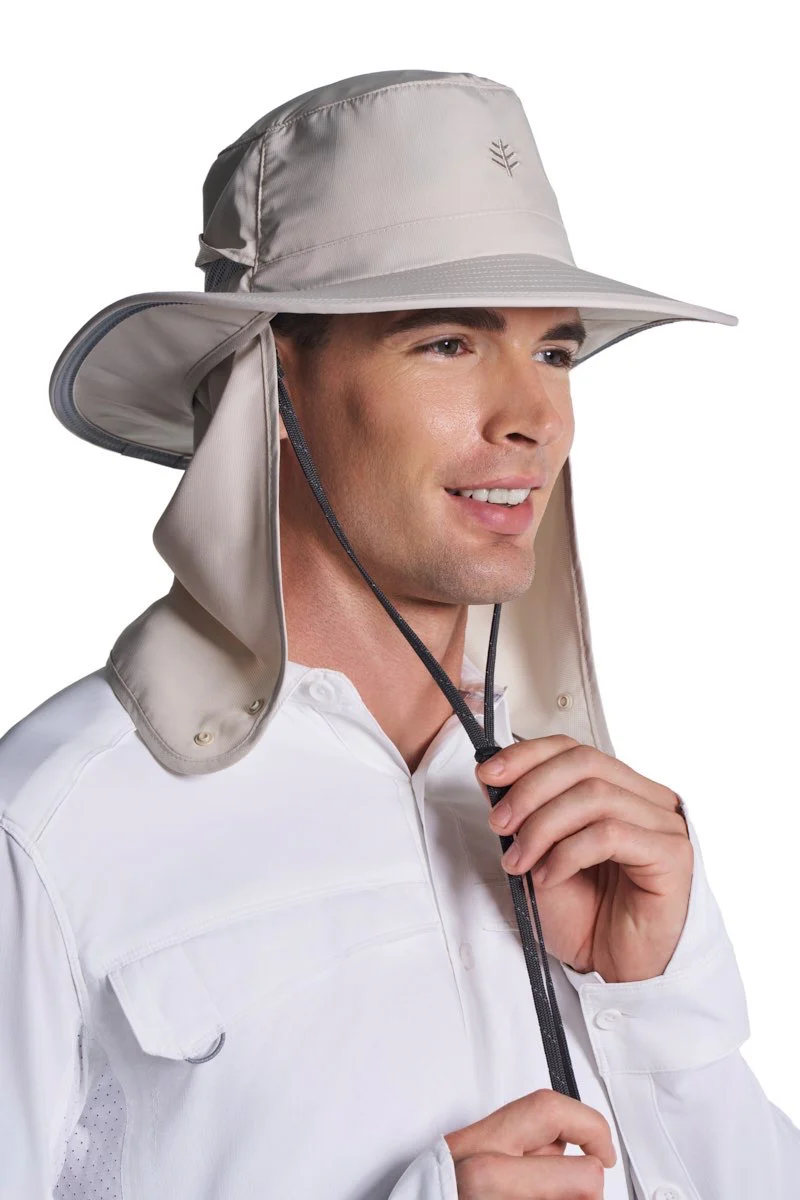 Floating Boating Hat with Neck Drape | Stone - Image 6