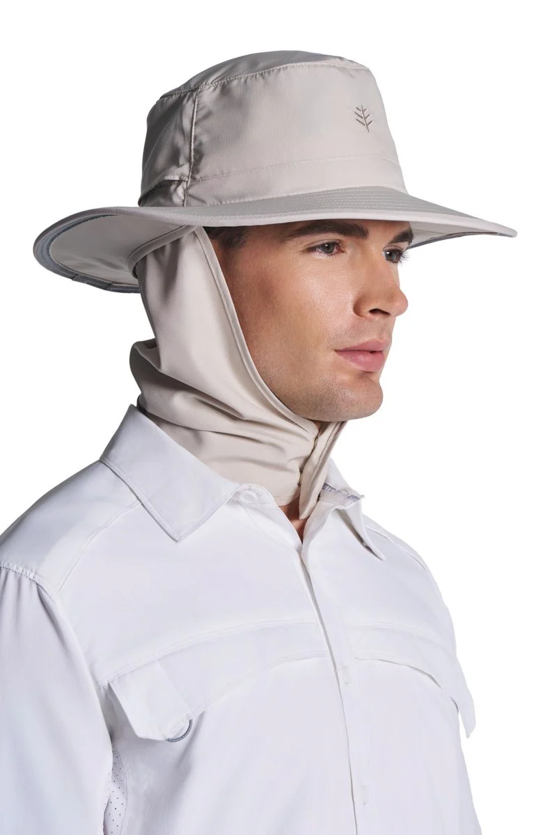 Floating Boating Hat with Neck Drape | Stone - Image 7