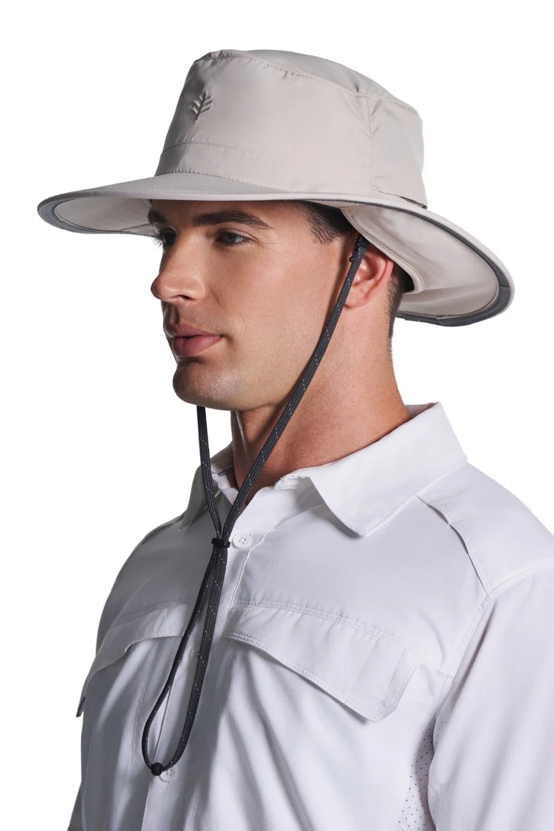 Floating Boating Hat with Neck Drape | Stone - Image 8