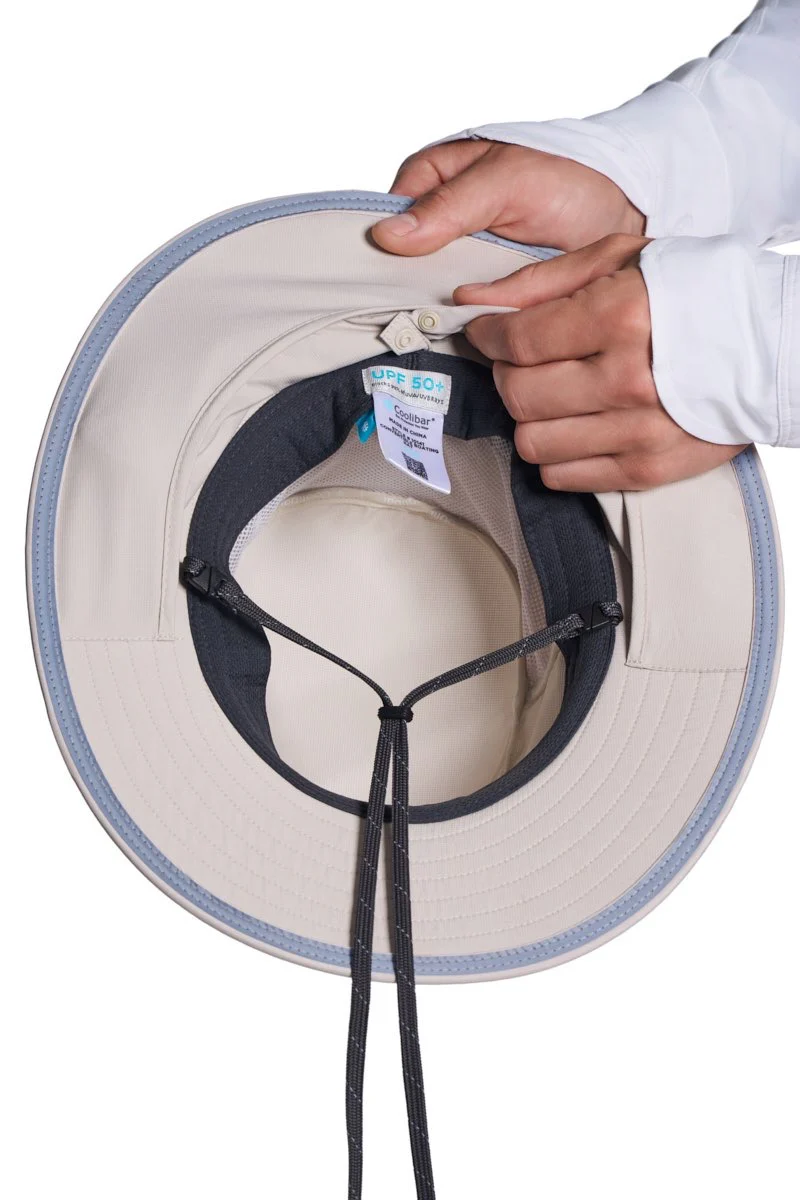 Floating Boating Hat with Neck Drape | Stone - Image 9