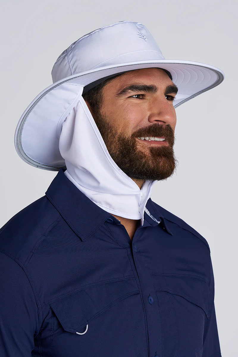 Floating Boating Hat with Neck Drape | White - Image 10