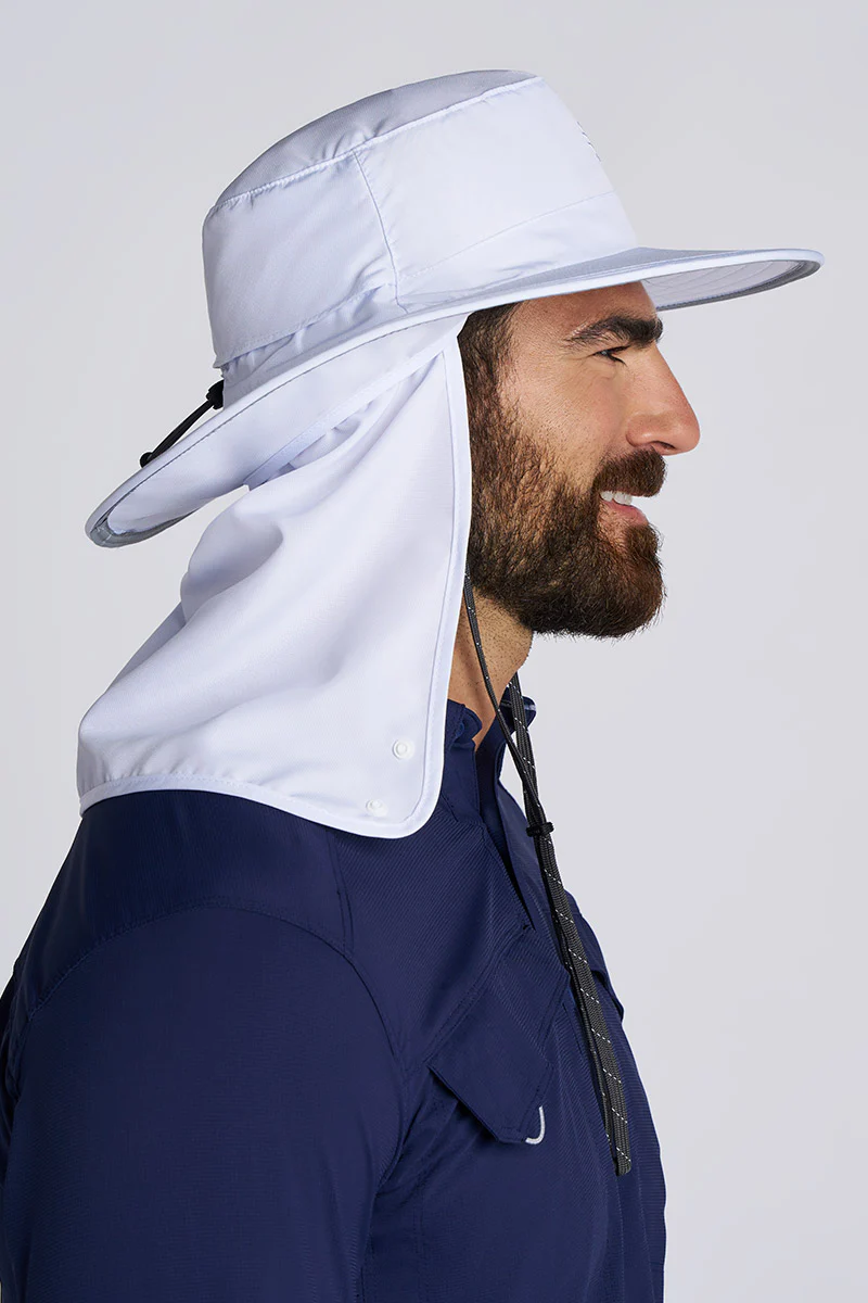 Floating Boating Hat with Neck Drape | White - Image 4
