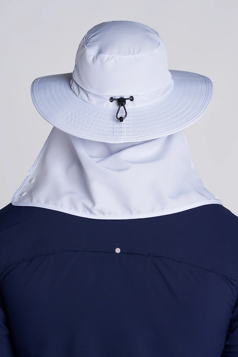 Floating Boating Hat with Neck Drape | White - Image 5