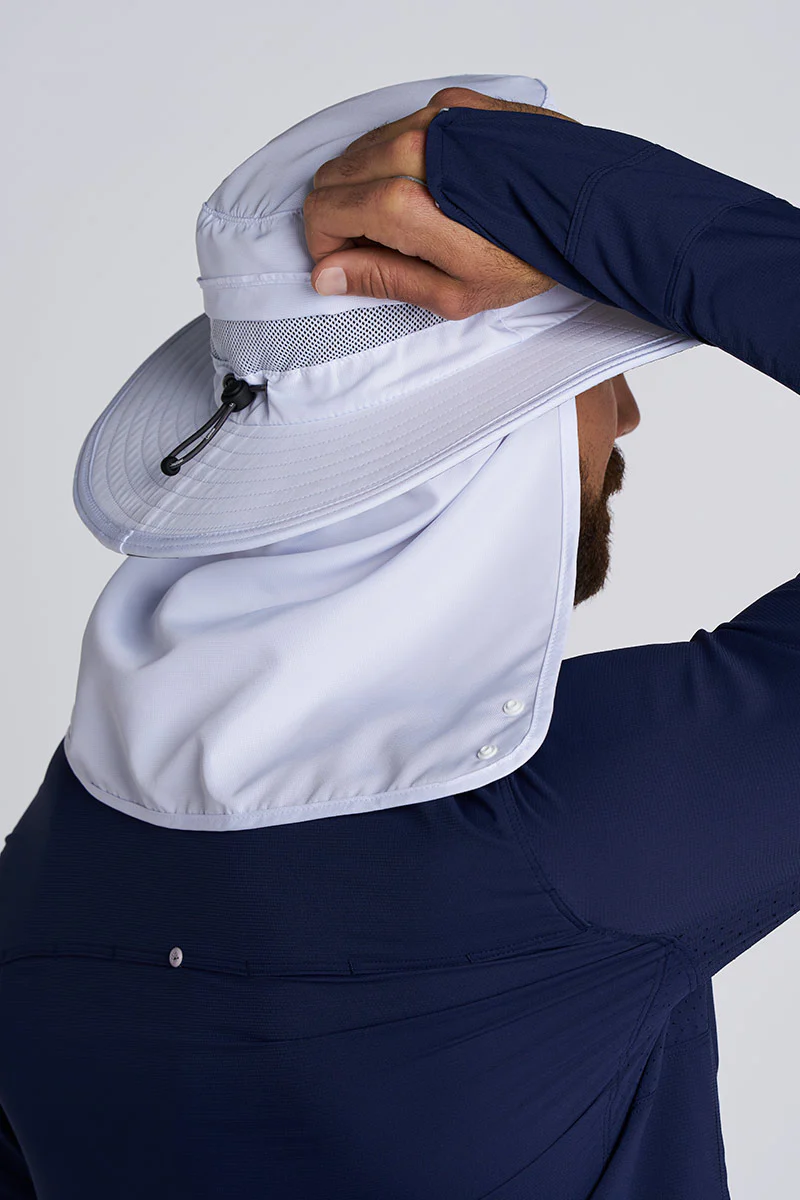 Floating Boating Hat with Neck Drape | White - Image 6