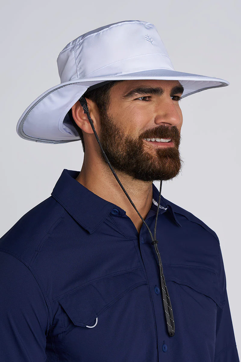 Floating Boating Hat with Neck Drape | White - Image 9