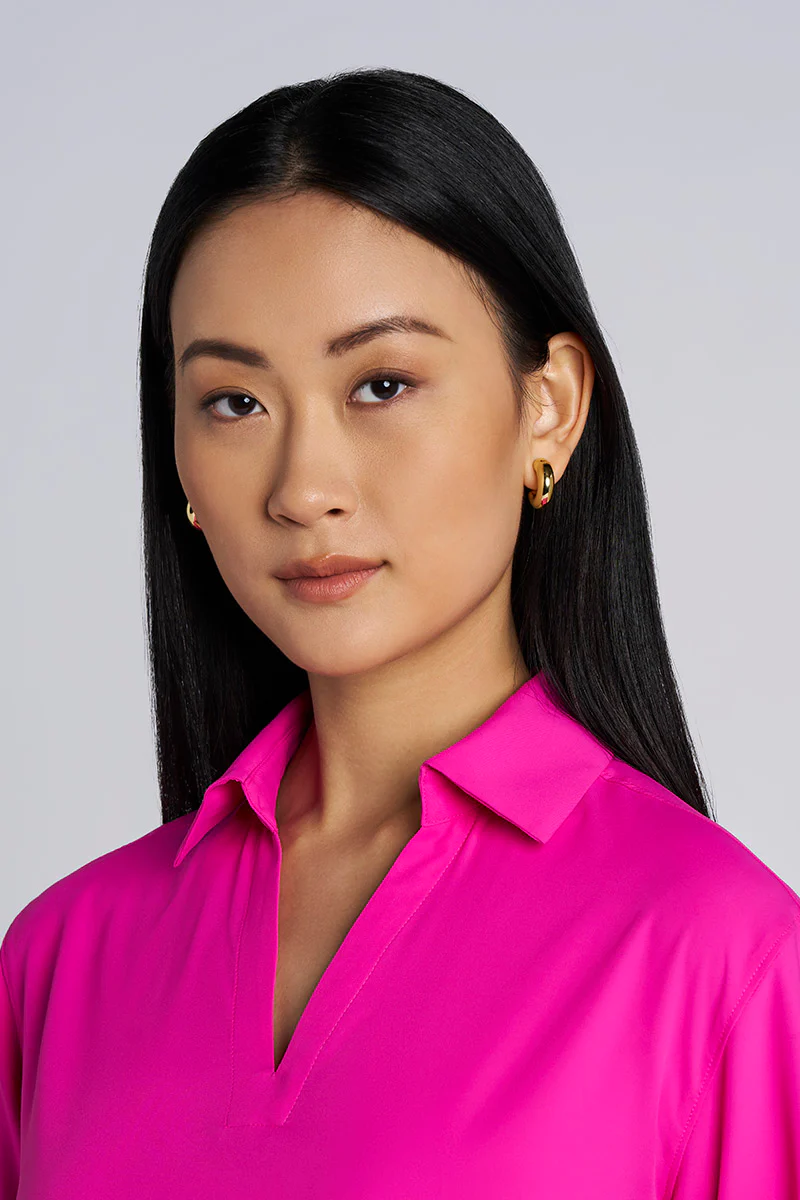Women's Koesta Cover-Up Pull Over Shirt with Pockets | Fuchsia - Image 4