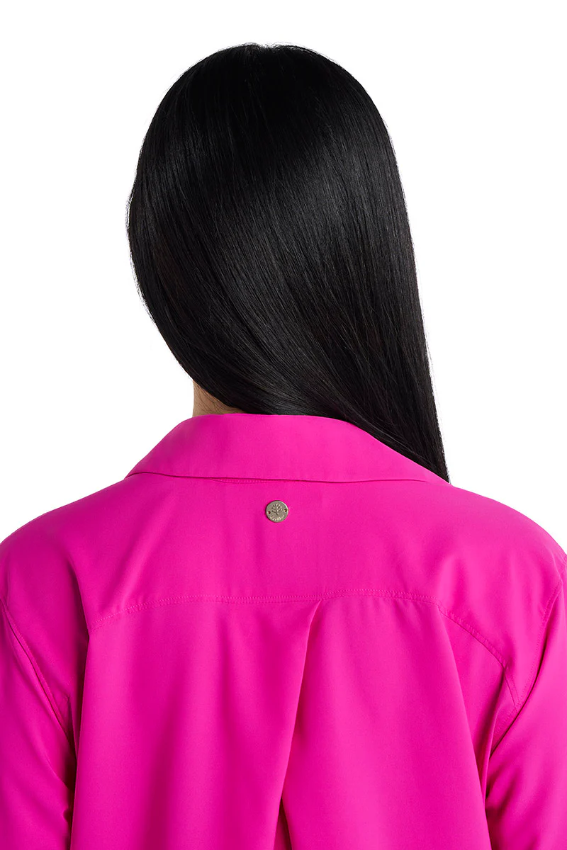 Women's Koesta Cover-Up Pull Over Shirt with Pockets | Fuchsia - Image 6