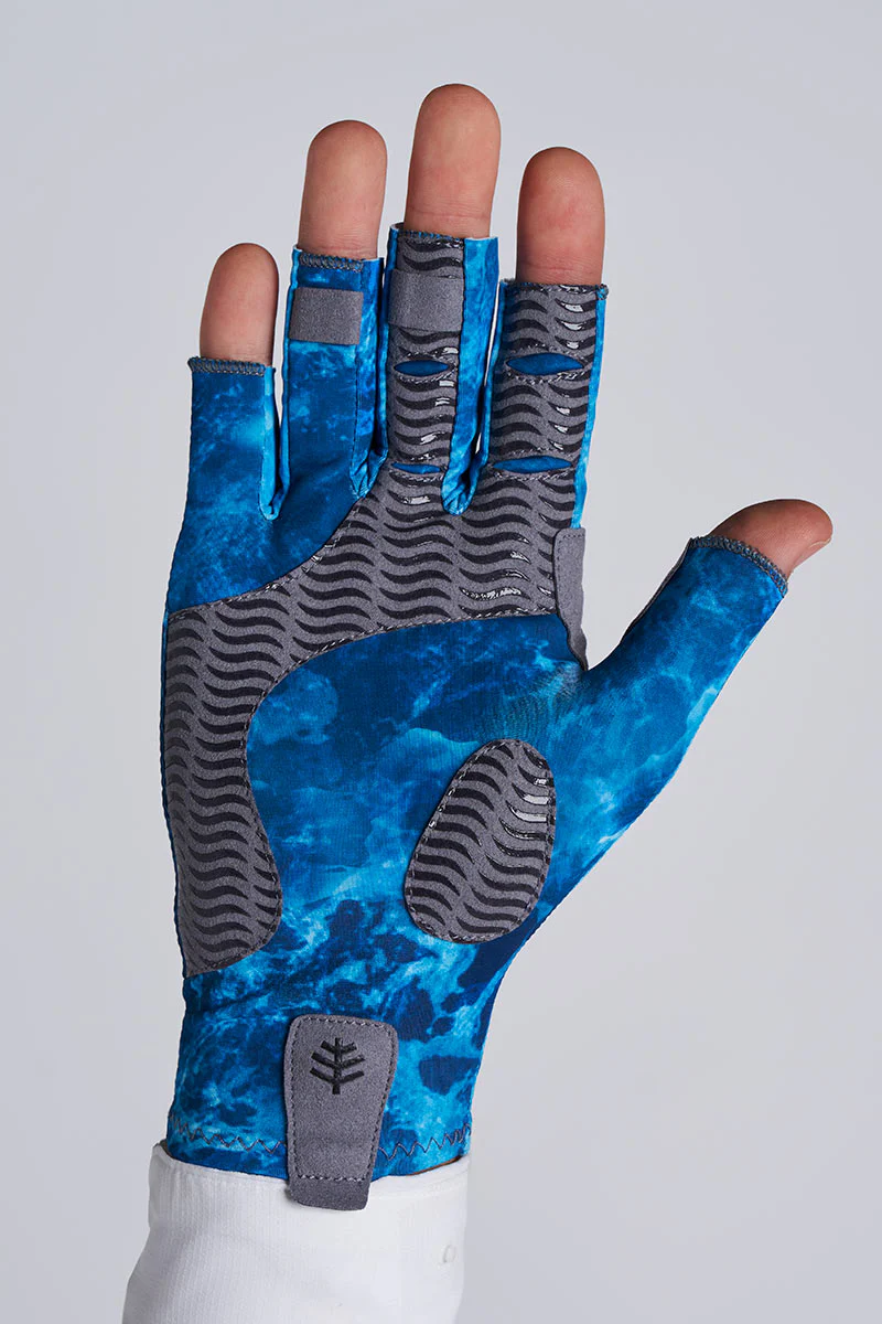 Tahoe Outdoor Sun Gloves | Blue Water Print - Image 2