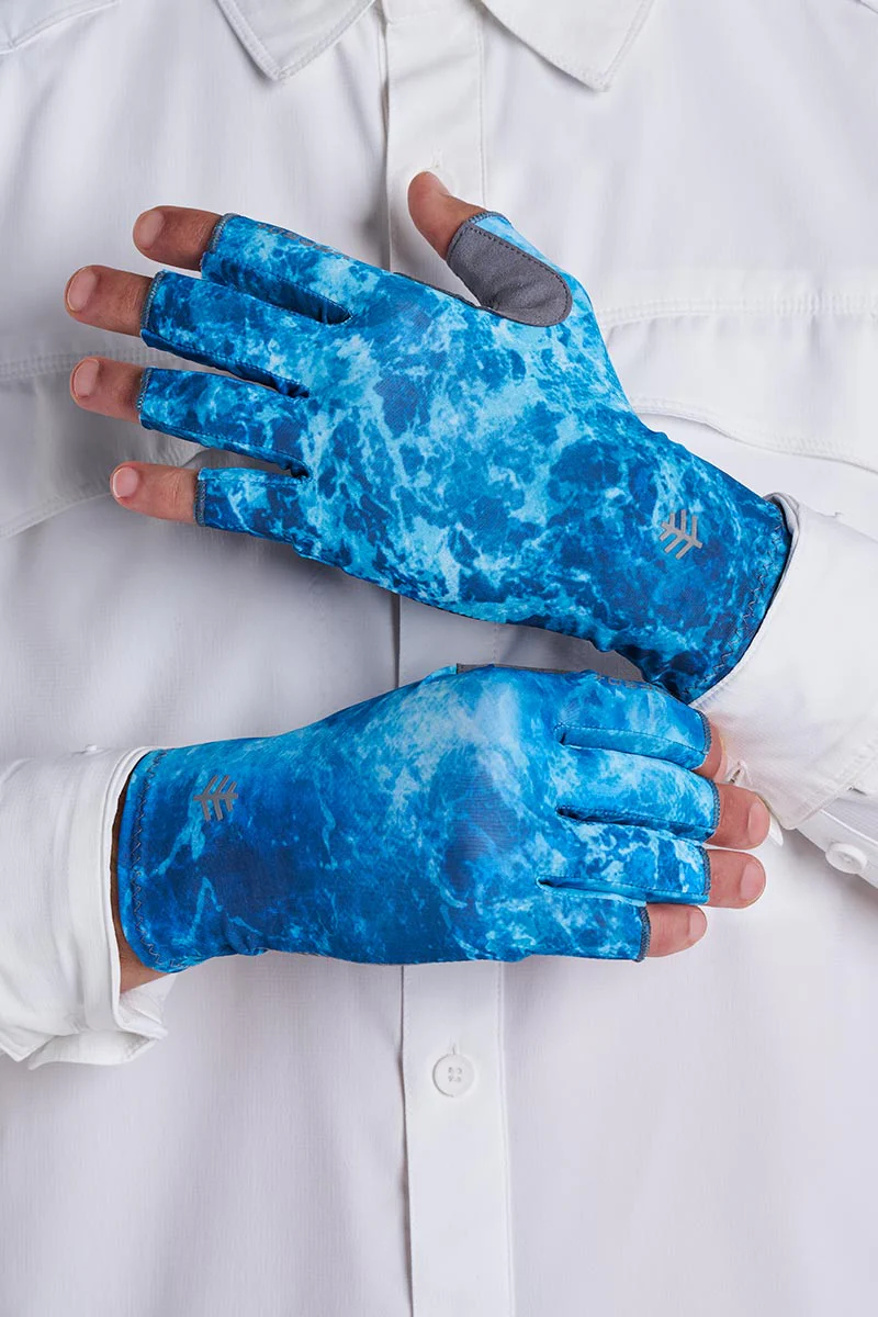 Tahoe Outdoor Sun Gloves | Blue Water Print - Image 4