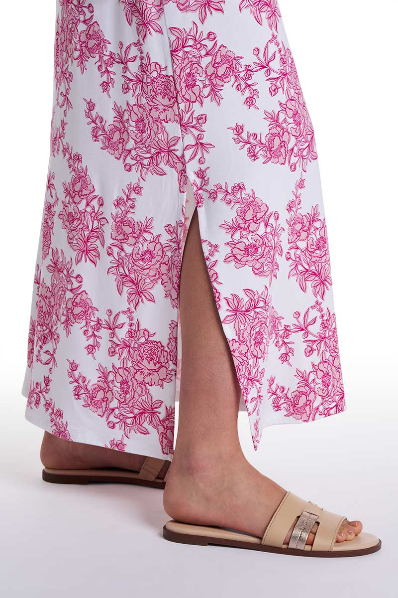 Women's Dounelle Fitted Maxi Dress | Fuchsia Bouquet - Image 7
