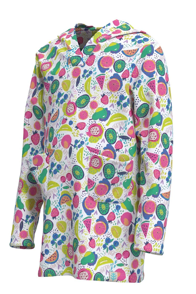 Girl's Catalina Beach Cover-Up Dress | White Fruit Party - Image 3