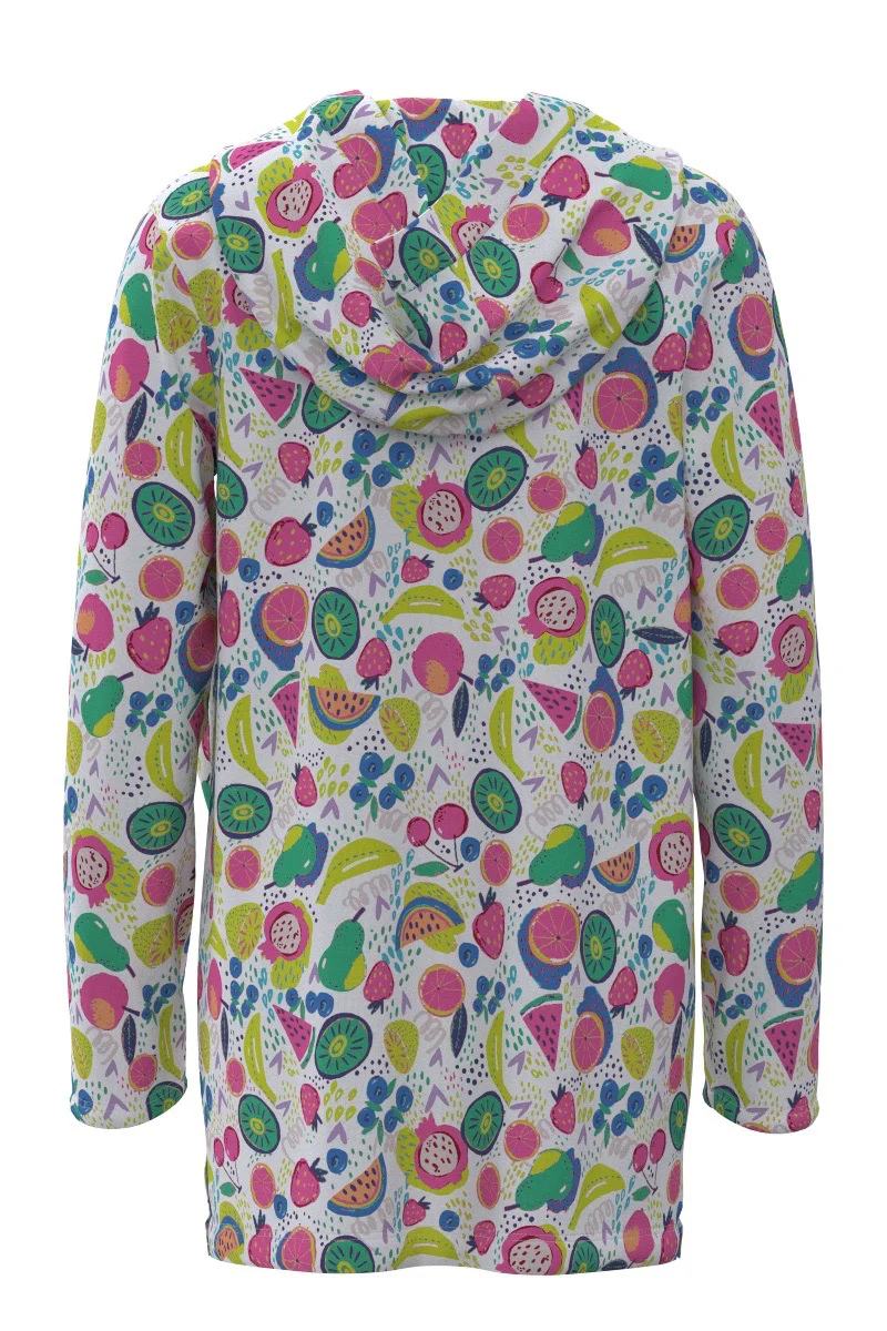 Girl's Catalina Beach Cover-Up Dress | White Fruit Party - Image 4